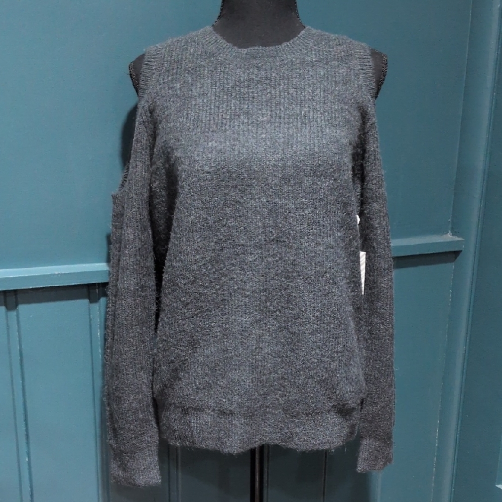 Forever 21 Charcoal Open Shoulder Sweater
